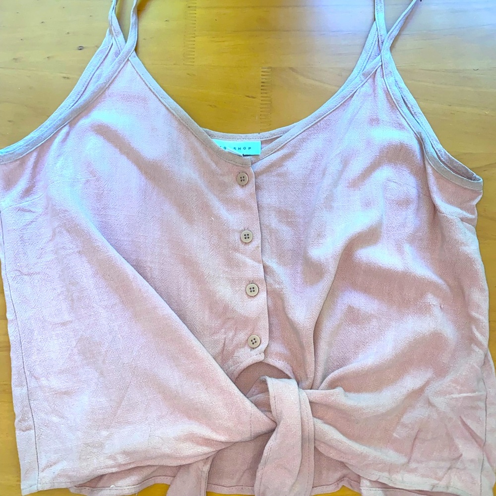 Top shop light pink tank top.